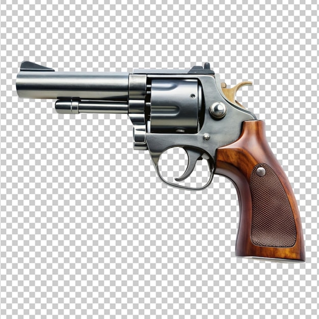 Revolver gun on white background