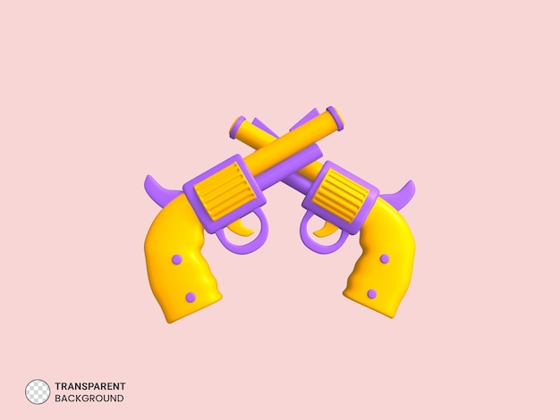 PSD revolver icon isolated 3d render illustration