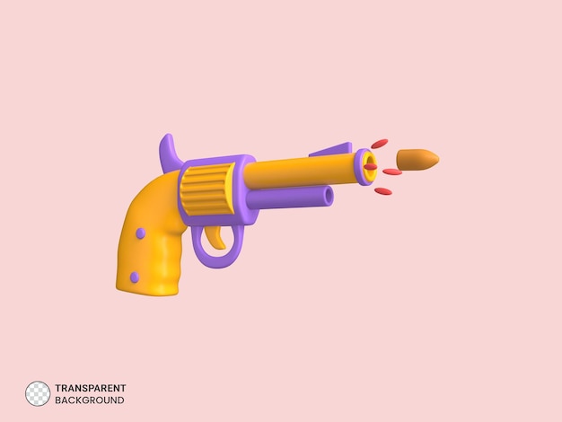 Revolver pictogram geïsoleerde 3d render illustratie