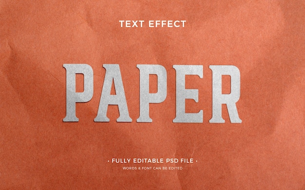 PSD Текстовый эффект переработанной бумаги