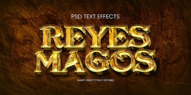 Reyes magos text effect