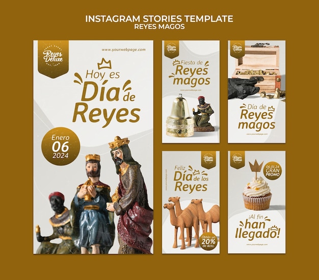 PSD reyes magos viering instagram verhalen