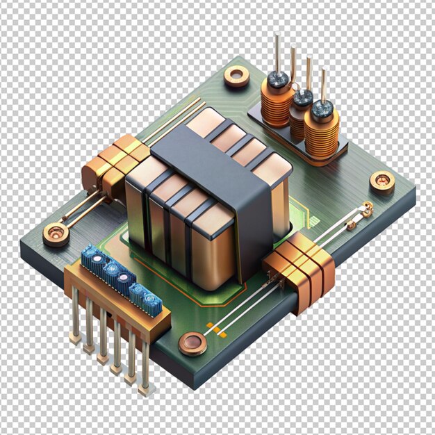 PSD rf-circuit op doorzichtige achtergrond