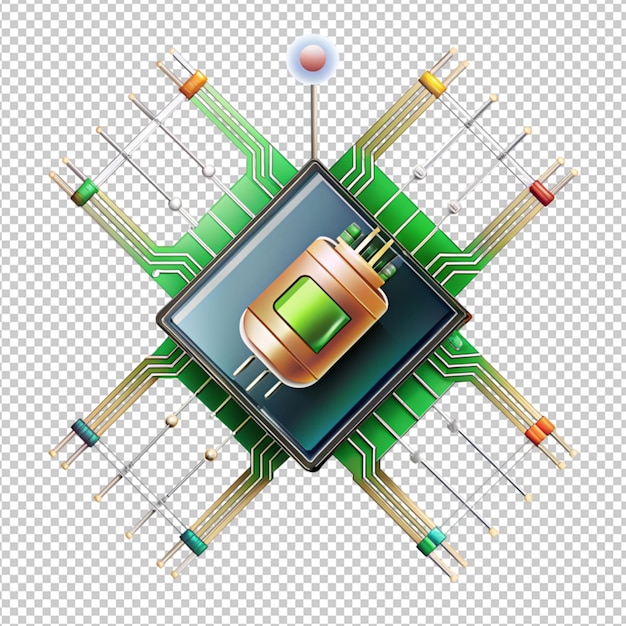 PSD rf-circuit op doorzichtige achtergrond