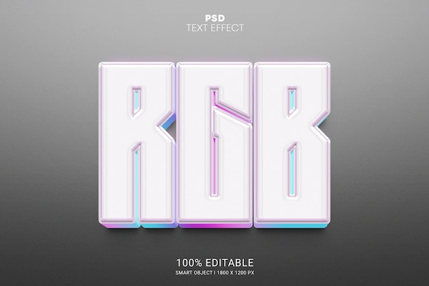 Rgb 3d Psd 편집 가능한 텍스트 효과 디자인