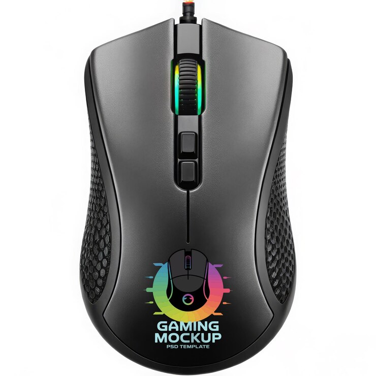 PSD rgb gaming mouse with customizable buttons