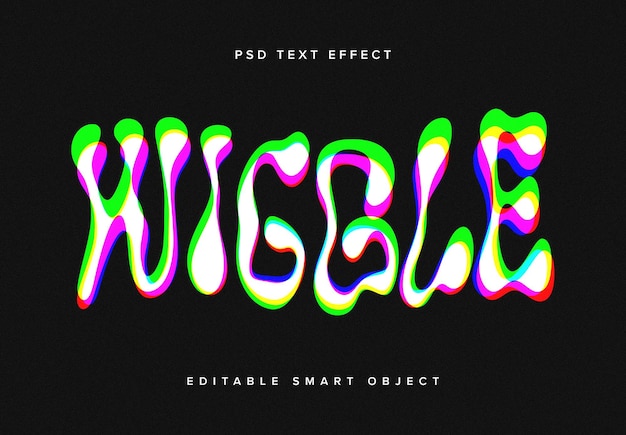 rgb offset text effect mockup