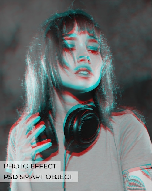 PSD rgb split channel photo effect