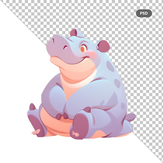 A rhino sitting on a white background with an image of a hippo