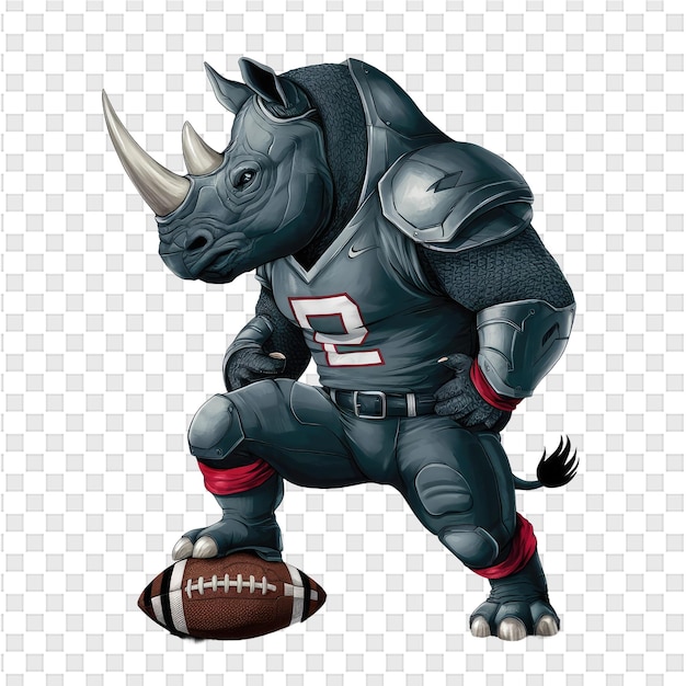 A rhino with the number 2 on his jersey