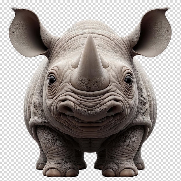 PSD a rhino with a rhino on its head and ears