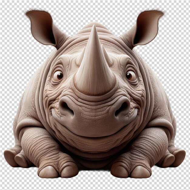 PSD a rhino with a rhino on its head and the front