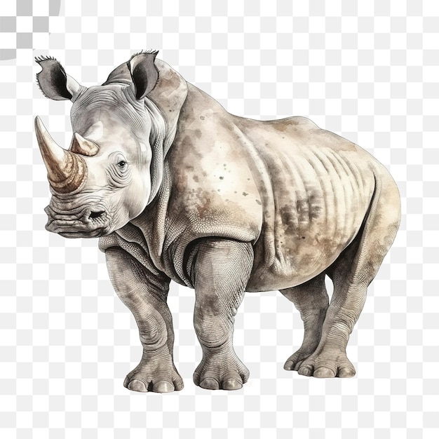 Rhinoceros Akwarel Przejrzysty Tło