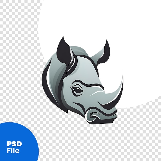 PSD グラフィックとウェブデザインpsdテンプレートのための白い背景のサイの頭のベクトルイラスト