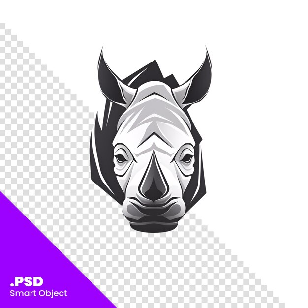 PSD rhinoceros head vector logo sjabloon horse head vector illustratie psd sjabloon