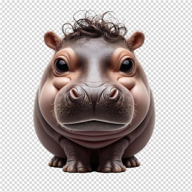 PSD a rhinoceros head with a haircut on it