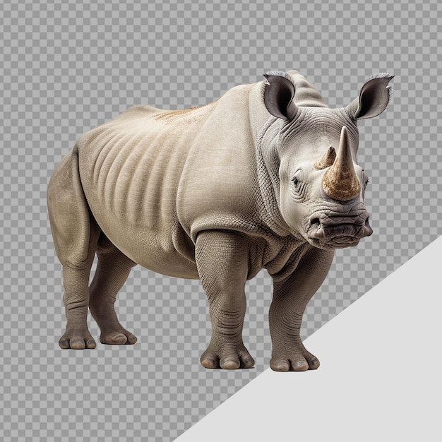 PSD rhinoceros isolated on transparent background png