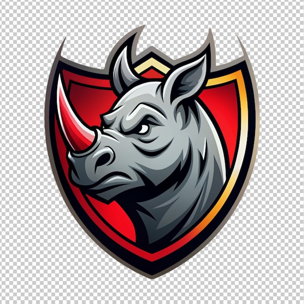 PSD rhinoceros logo on transparent background