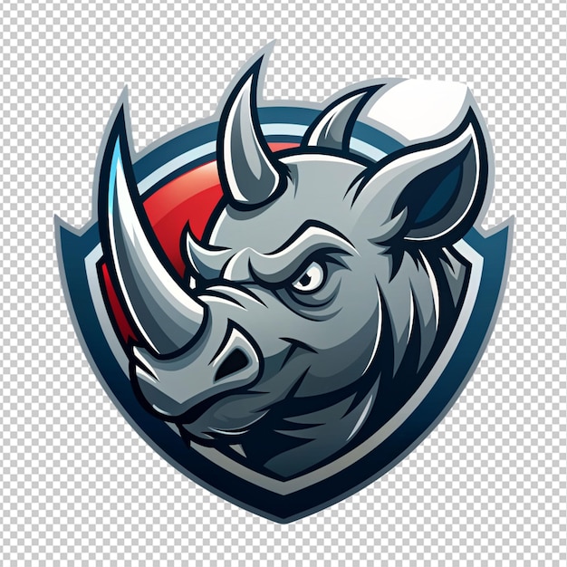 PSD rhinoceros logo on transparent background