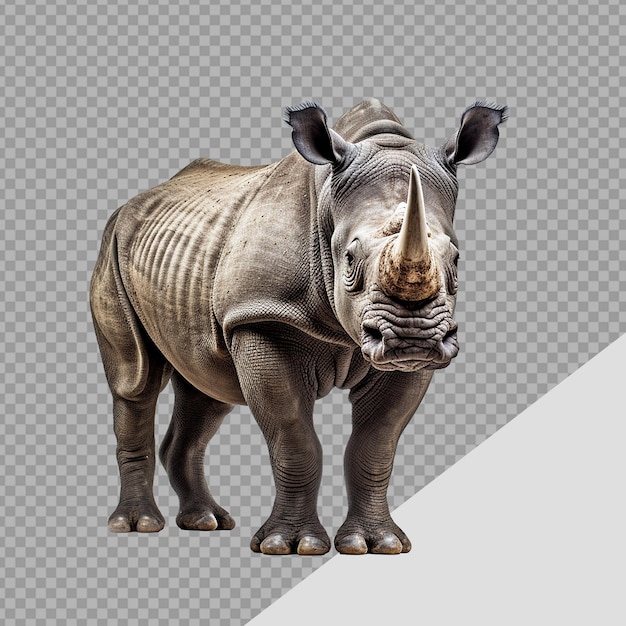 PSD rhinoceros png geïsoleerd op een doorzichtige achtergrond