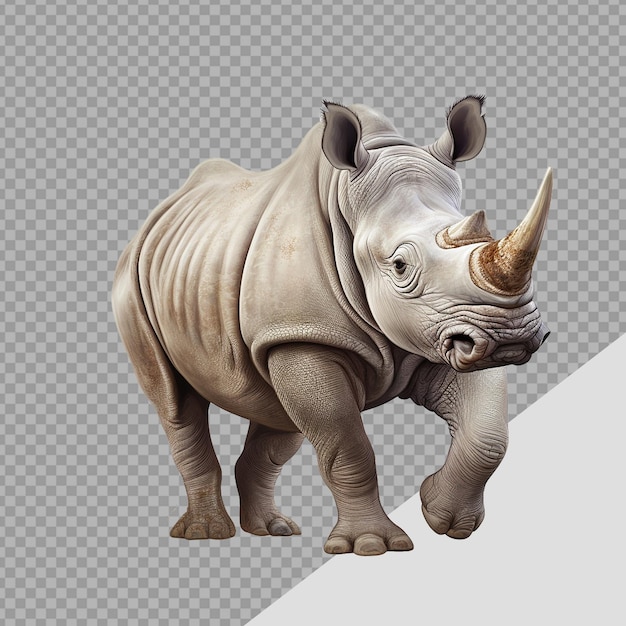 PSD rhinoceros png geïsoleerd op een doorzichtige achtergrond