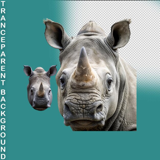 PSD rhinoceros png isolated on transparent background