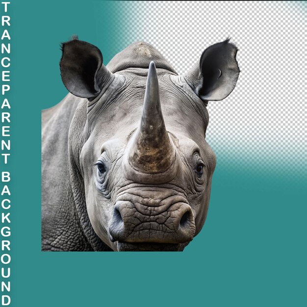 PSD rhinoceros png wyizolowany na przezroczystym tle