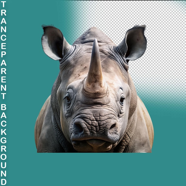 PSD rhinoceros png wyizolowany na przezroczystym tle