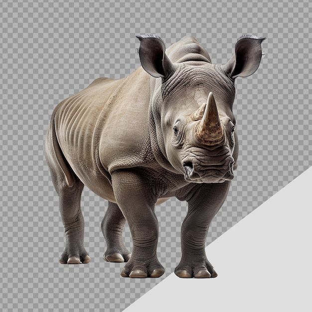 Rhinoceros wyizolowany na przezroczystym tle PNG