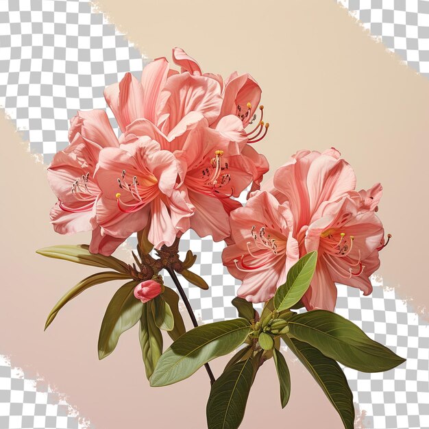 PSD rhododendron in closeup with transparent background