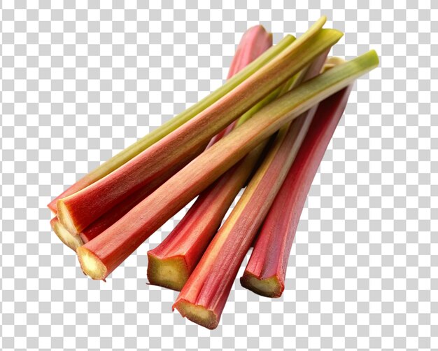 PSD rhubarb stalks isolated on a transparent background