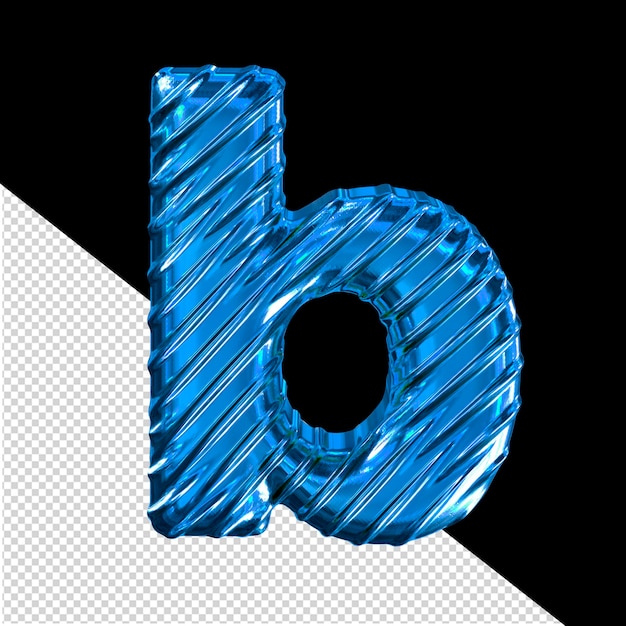 Ribbed blue 3d symbol letter b