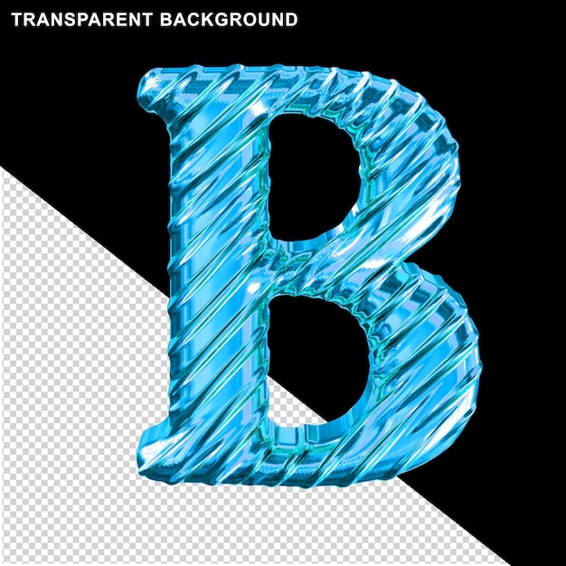 Ribbed blue capital letter b