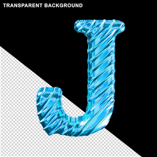 PSD ribbed blue capital letter j