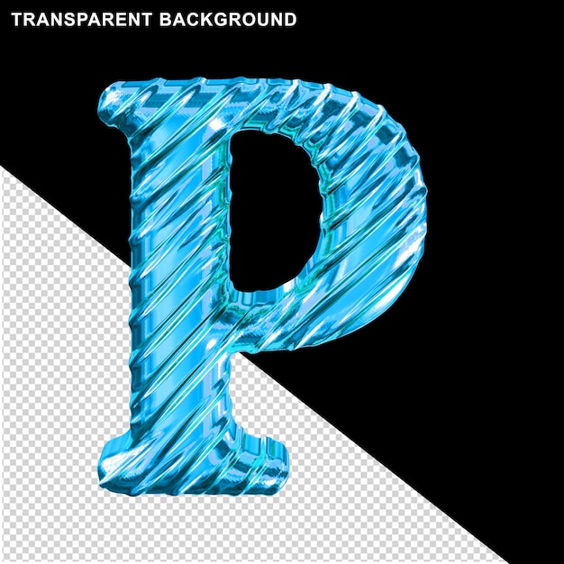 PSD ribbed blue capital letter p