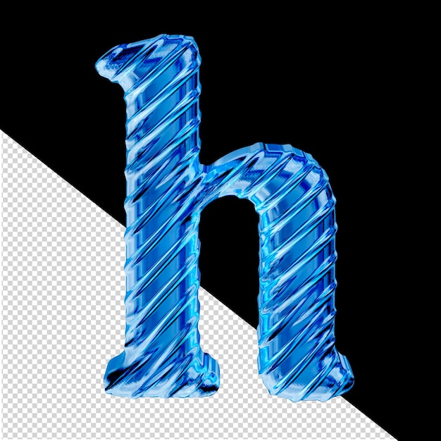 PSD ribbed blue ice symbol letter h