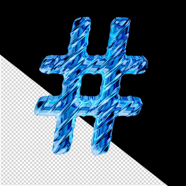 PSD ribbed blue ice symbol