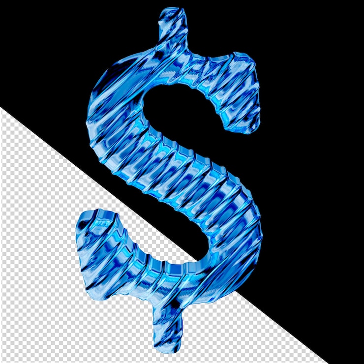 PSD リブ付きの青い氷のシンボル