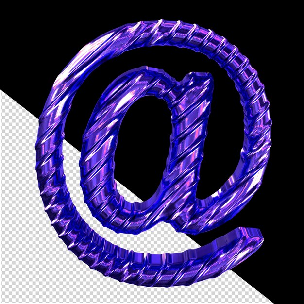 PSD ribbed dark purple 3d symbol