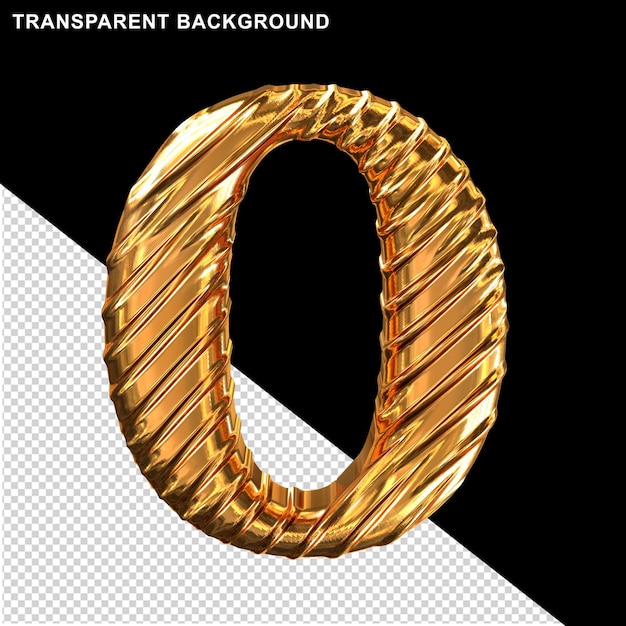 Ribbed gold capital letter o