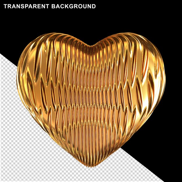 Ribbed gold heart