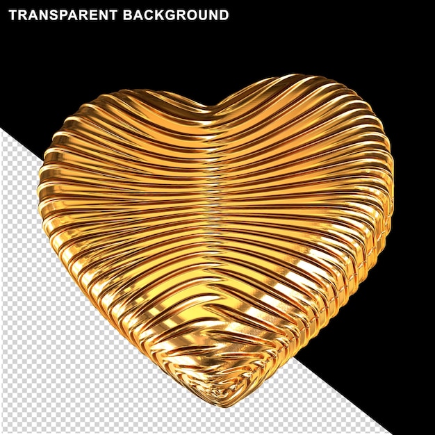 Ribbed gold heart