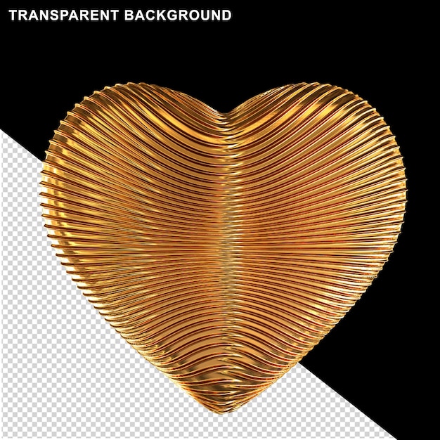 Ribbed gold heart