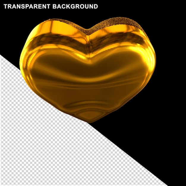 Ribbed gold heart