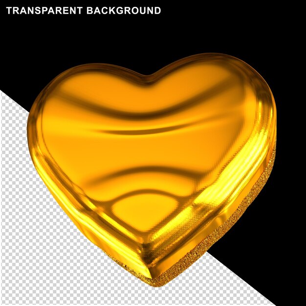 Ribbed gold heart