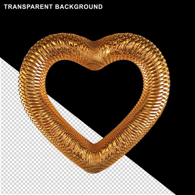 PSD ribbed gold heart