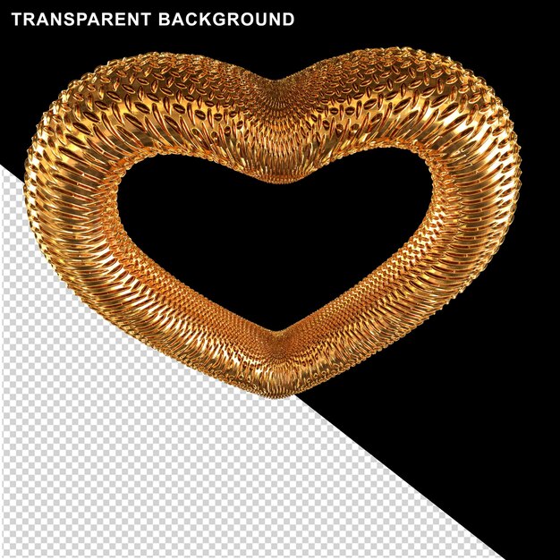 Ribbed gold heart