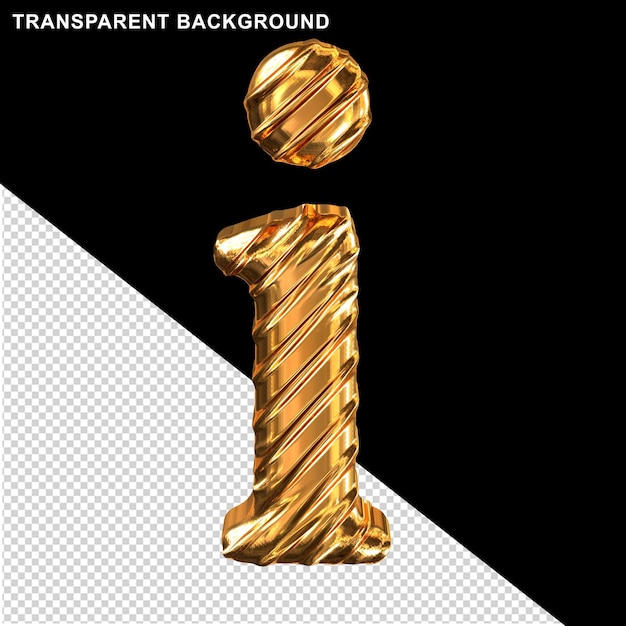 Ribbed gold letter i