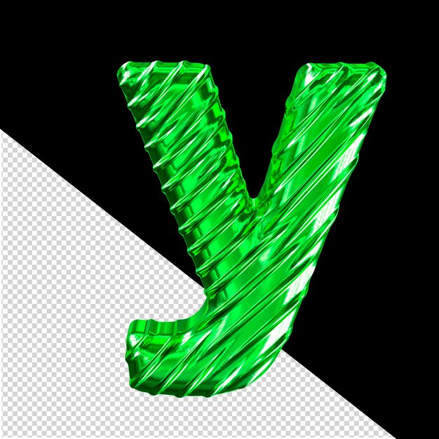 Simbolo 3d a righe verdi lettera y