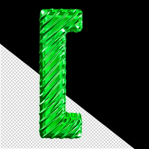 Ribbed green 3d symbol